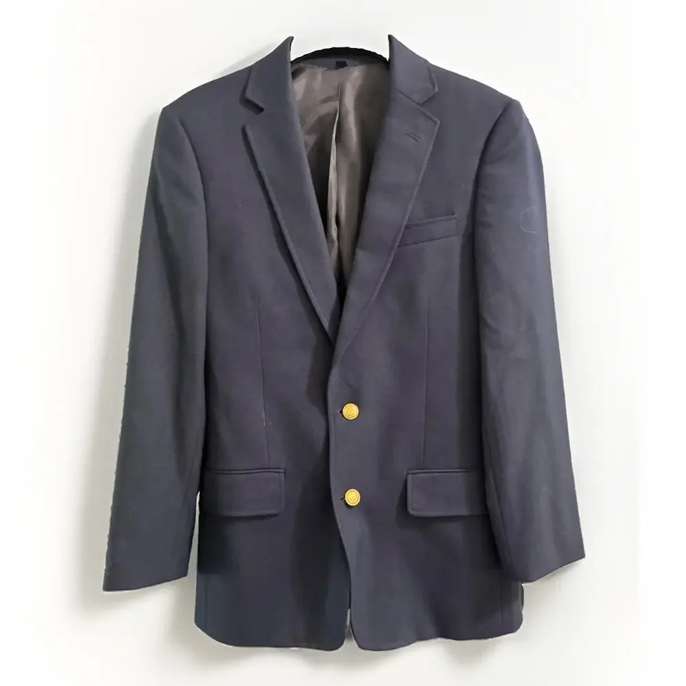 J Crew Thompson University Blazer Men's 34R Blue Wool Naval Anchors Classic
